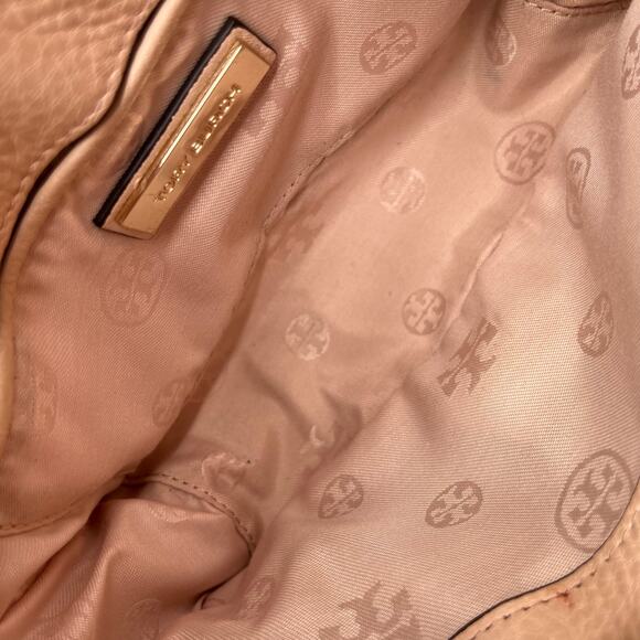 TORY BURCH Leather Thea Crossbody Bag, Beige - Picture 9 of 10